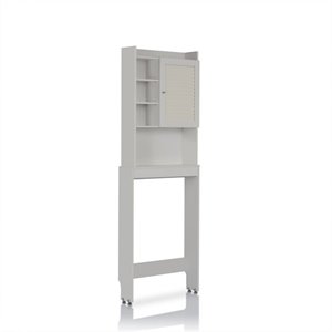 furniture of america daza modern wood bathroom space saving cabinet in white