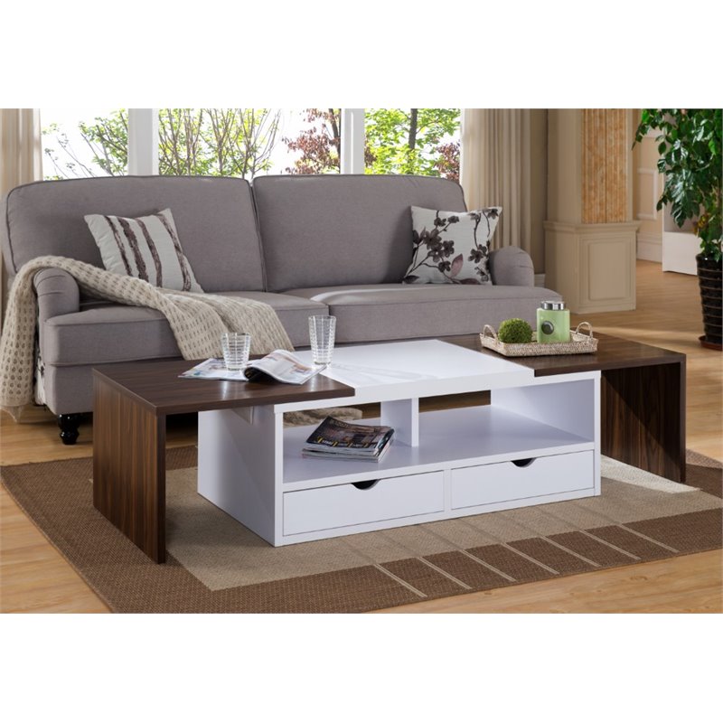 Furniture Of America Selma Extendable Coffee Table In Dark White Furniture Of America Selma Extendable Coffee Table In Dark White