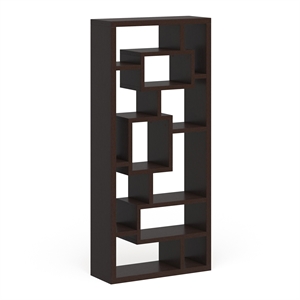 furniture of america hazo modern open wooden bookcase