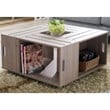 Furniture of America Conteery Wood Coffee Table with Casters in Weathered White