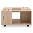 Furniture of America Conteery Wood Coffee Table with Casters in Weathered White