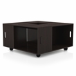 Furniture of America Conteery Wood Coffee Table with Casters in Espresso
