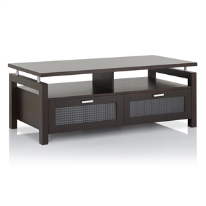 furniture of america tayler contemporary wood storage coffee table in espresso