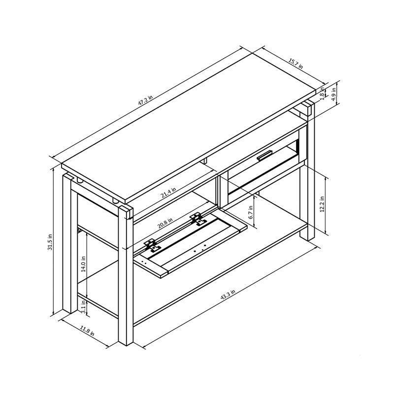Furniture of America Tayler Contemporary Wood Storage Console Table in Espresso