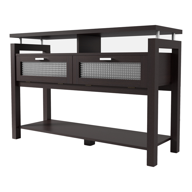 Furniture of America Tayler Contemporary Wood Storage Console Table in Espresso