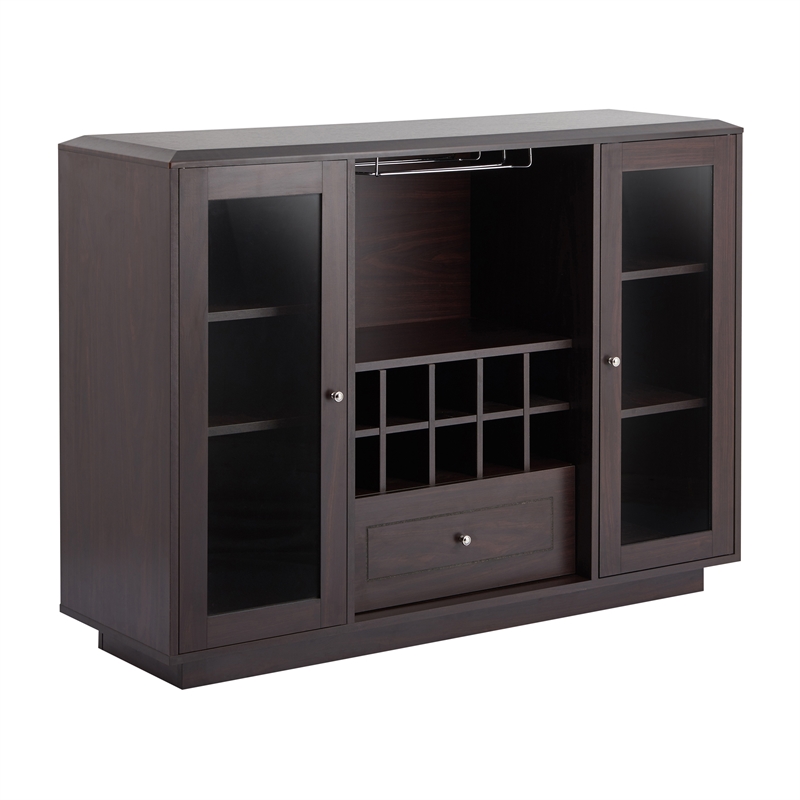 Furniture of America Bormie Contemporary Wood Multi-Storage Buffet in Espresso