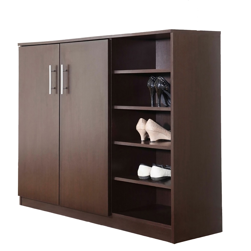 Furniture of America Bert Modern Engineered Wood Shoe Cabinet in Walnut