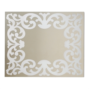 furniture of america queens contemporary wood frame wall mirror in silver