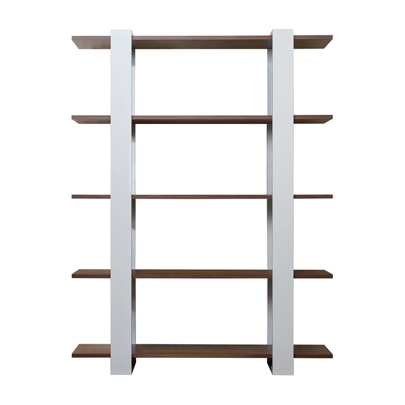 Furniture of America Bess Modern Wood 5-Shelf Bookcase in White