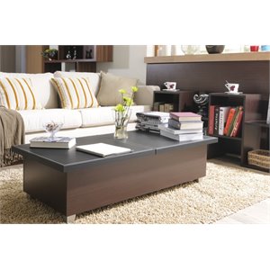Furniture of America Donovan Storage Coffee Table in Black