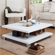 Furniture of America Calloway Wood Square Coffee Table with Storage in Walnut