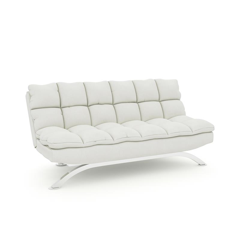 Faux Leather Futon Sofa Set, Coaster Fine Furniture Faux Leather Sofa Bed With White Stitching