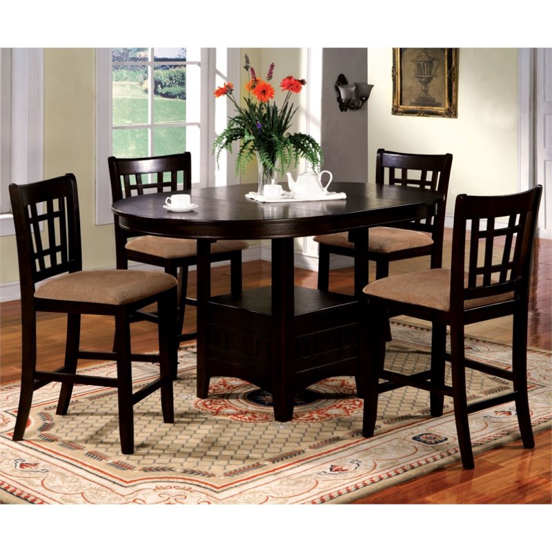 Furniture of America Koline 5 Piece Round Counter Height ...