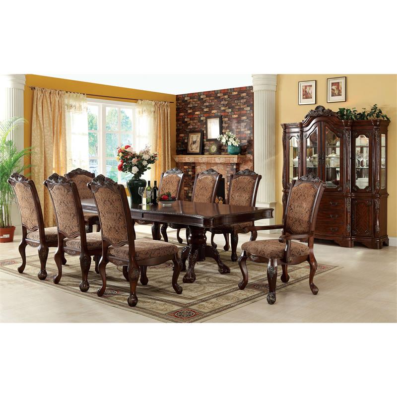 Furniture Of America Fellin Wood Expandable Dining Table In Antique Cherry Idf 3103t