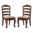 Furniture of America Pienne Wood Padded Dining Chair in Dark Walnut (Set of 2)
