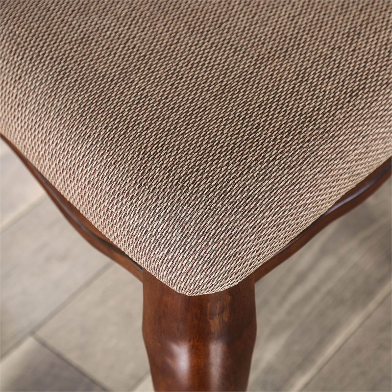 Furniture of America Pienne Wood Padded Dining Chair in Dark Walnut (Set of 2)