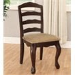 Furniture of America Pienne Wood Padded Dining Chair in Dark Walnut (Set of 2)