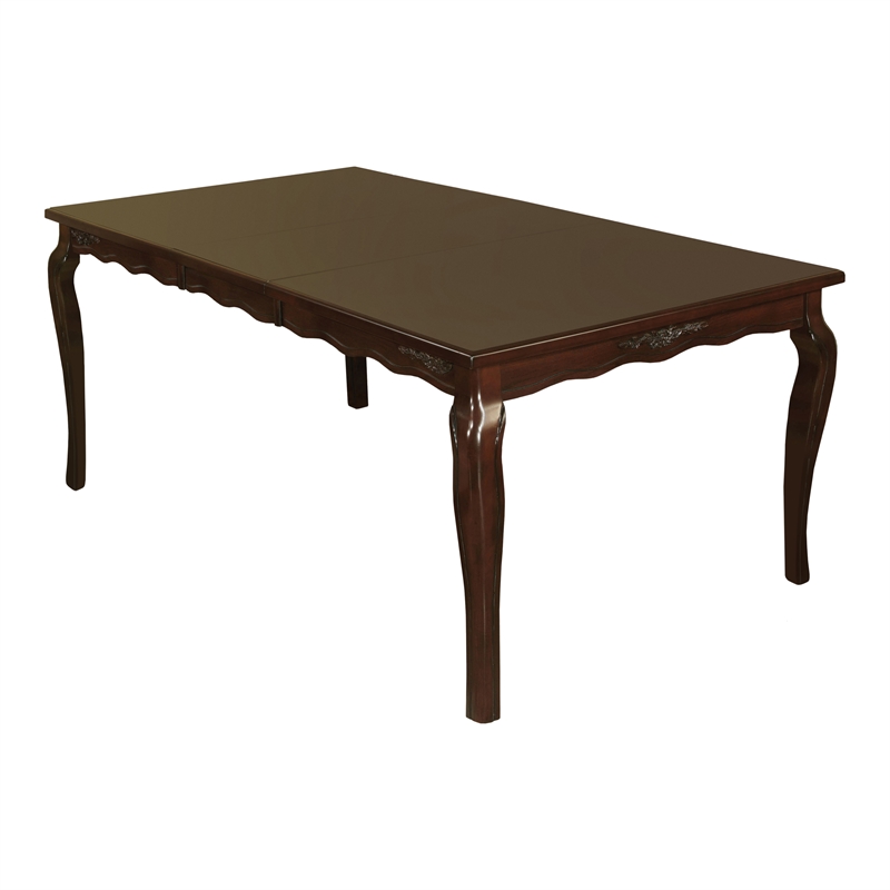 Furniture of America Pienne Wood Carved Dining Table in Dark Walnut