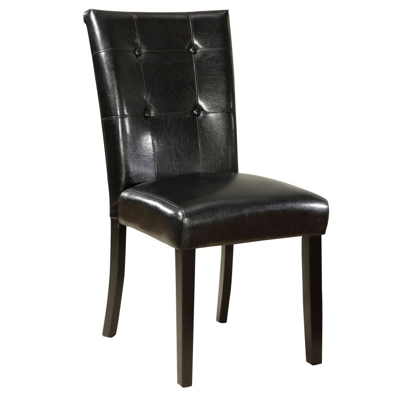 Furniture Of America Kesler Faux, Black Faux Leather Dining Chairs