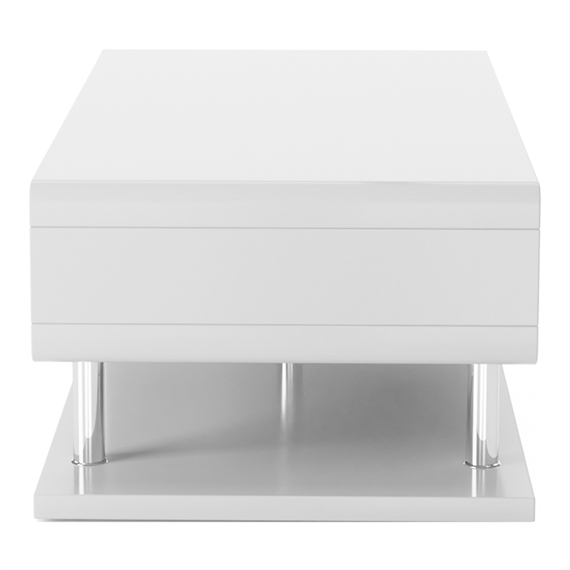 Furniture of America Lazer Contemporary Wood 2-Piece Coffee Table Set in White