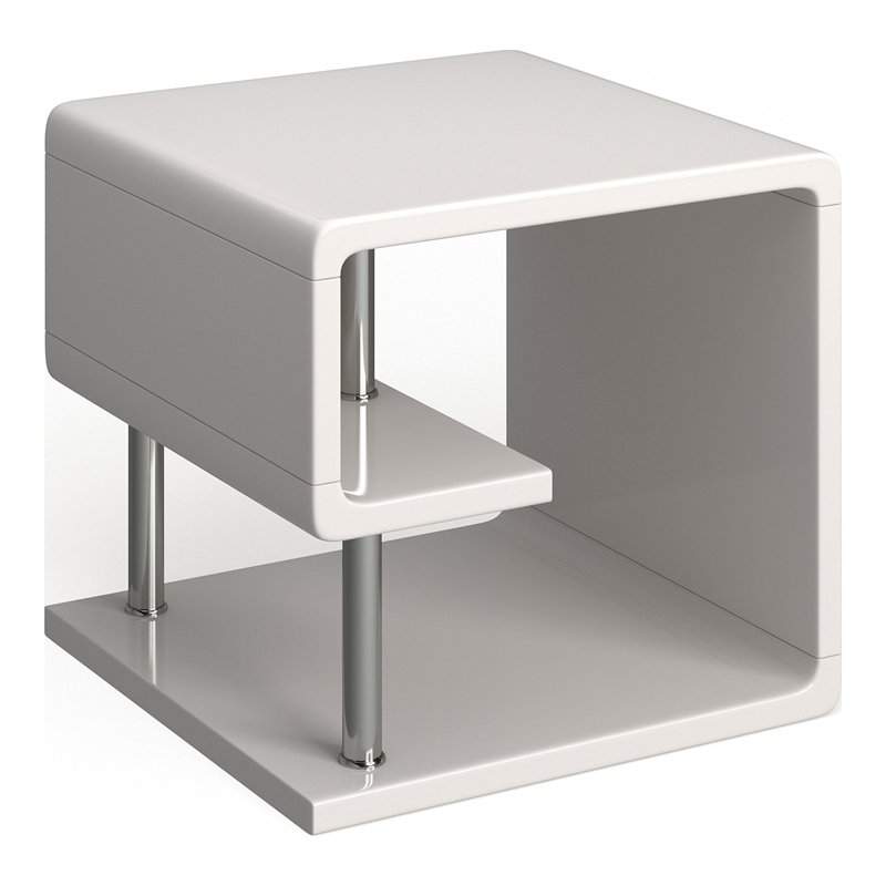 Furniture of America Lazer Contemporary Wood 2-Piece Coffee Table Set in White