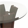 Furniture of America Lantler Round Glass Top End Table in Dark Cherry