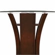 Furniture of America Lantler Round Glass Top End Table in Dark Cherry