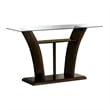 Furniture of America Lantler Contemporary Glass Top Console Table in Dark Cherry