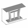 Furniture of America Lantler Contemporary Glass Top Console Table in Dark Cherry
