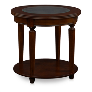 furniture of america chrinus transitional wood 1-shelf end table in dark cherry