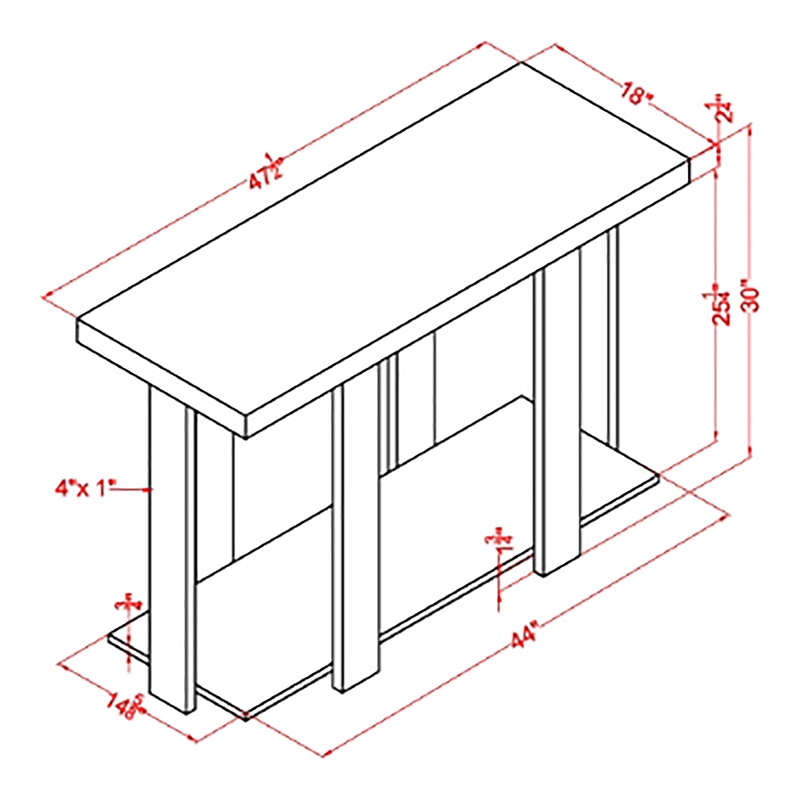 Furniture of America Haven Contemporary Wood 1-Shelf Console Table in Light Oak