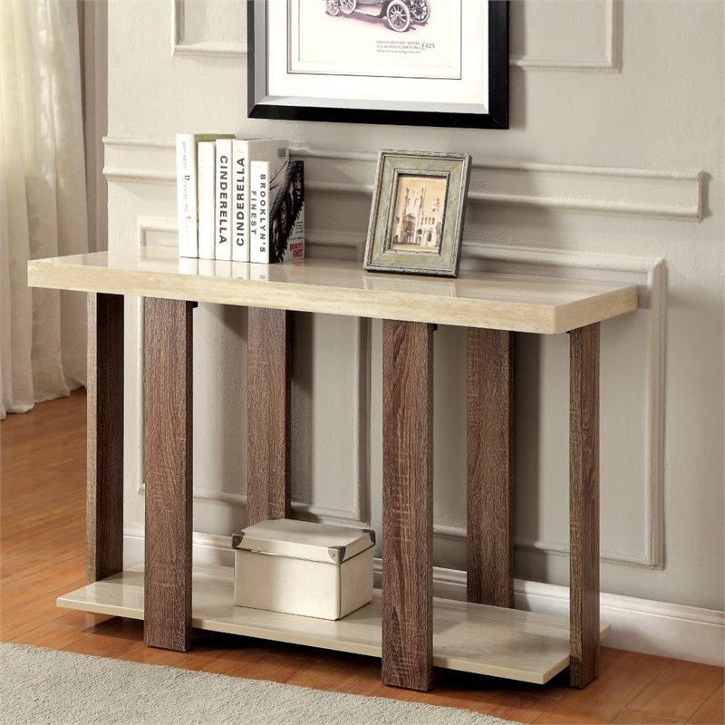 light wood console table