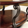 Furniture of America Azea Solid Wood 2-Piece Coffee Table Set in Brown Cherry