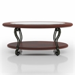 Furniture of America Azea Solid Wood 2-Piece Coffee Table Set in Brown Cherry