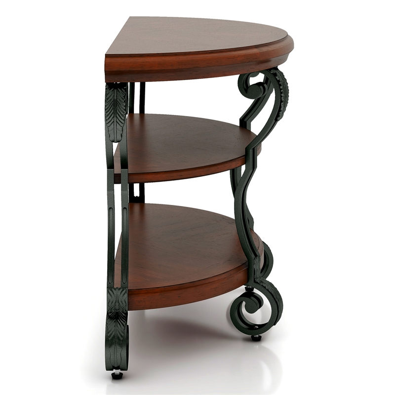 Furniture of America Azea Solid Wood 3-Piece Coffee Table Set in Brown Cherry