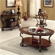 Furniture of America Azea Solid Wood 3-Piece Coffee Table Set in Brown Cherry