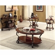 Furniture of America Azea Solid Wood 4-Piece Coffee Table Set in Brown Cherry