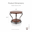 Furniture of America Azea Traditional Wood 1-Shelf End Table in Brown Cherry