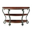 Furniture of America Azea Traditional Wood 2-Shelf Console Table Brown Cherry