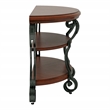 Furniture of America Azea Traditional Wood 2-Shelf Console Table Brown Cherry