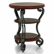 Furniture of America Azea Traditional Wood 2-Shelf Side Table Brown Cherry