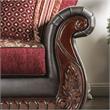 Furniture of America Lozano Faux Leather 2-Piece Sofa Set in Burgundy Red