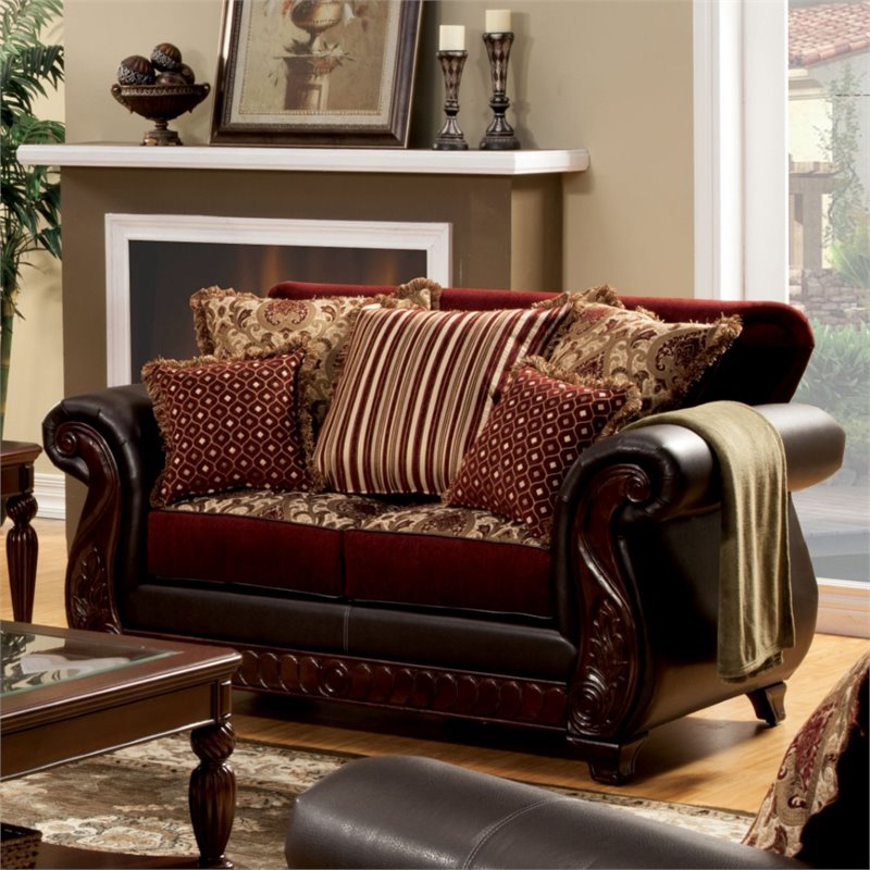  Furniture of America IDF-6106-LV Loveseat, Dark Brown : Home &  Kitchen