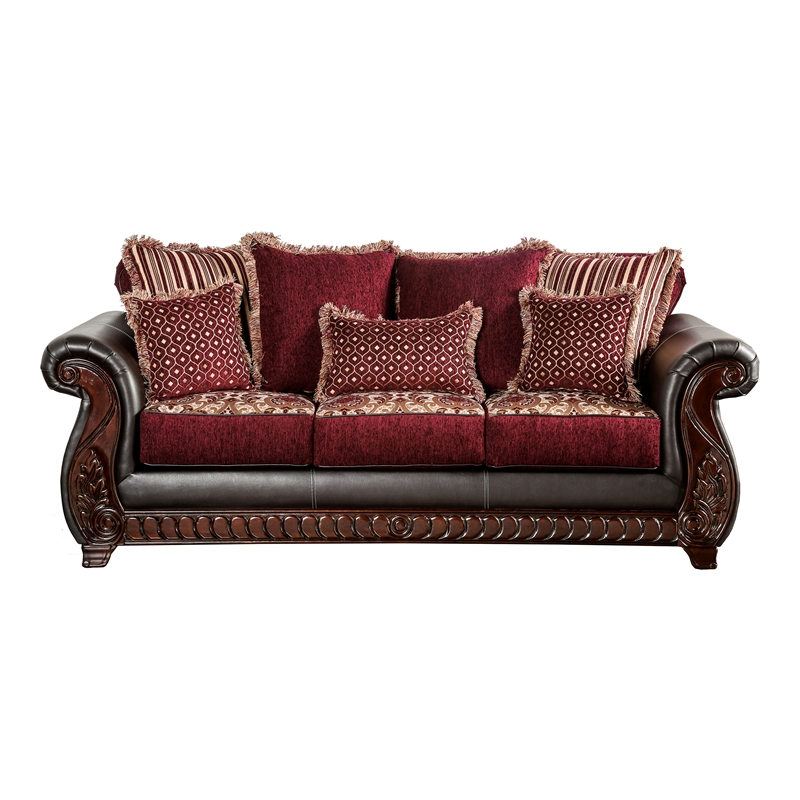 America Lozano Faux Leather Sofa, Cushions For Dark Brown Leather Sofa