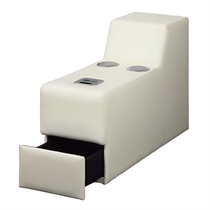 furniture of america contreras contemporary faux leather storage console