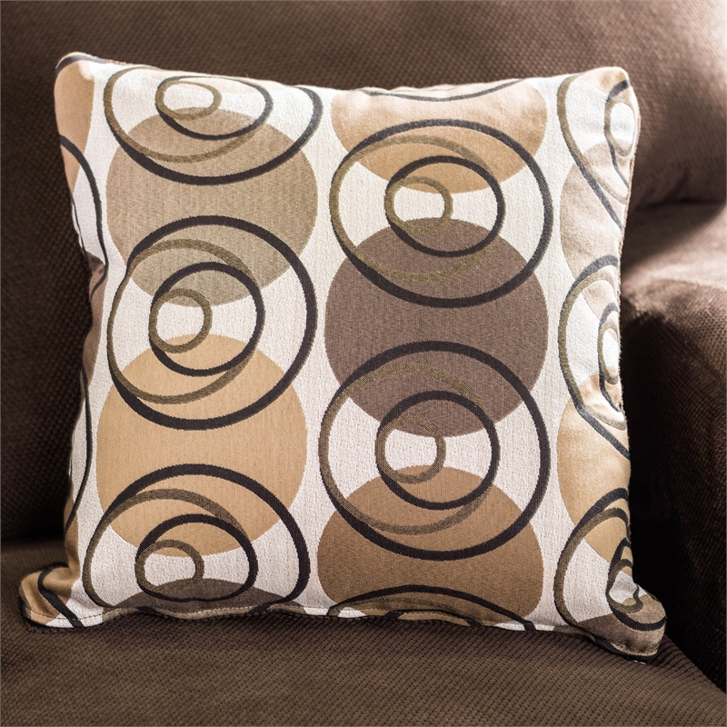 Furniture of America Tremble Transitional Fabric 2-Piece Sofa Set in Chocolate