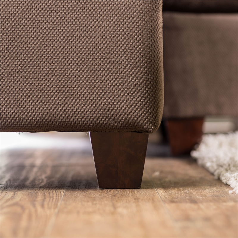 Furniture of America Tremble Transitional Fabric 2-Piece Sofa Set in Chocolate