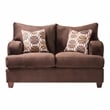 Furniture of America Tremble Transitional Fabric 2-Piece Sofa Set in Chocolate