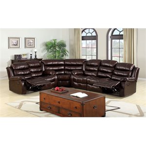 Furniture of America Anchester Sectional in Dark Brown