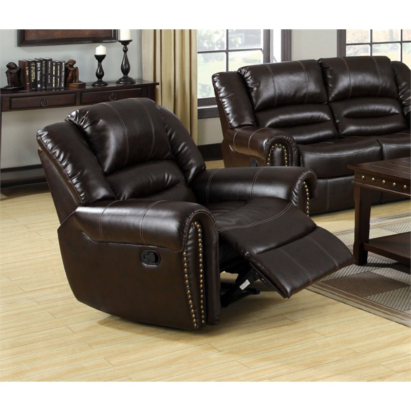 Furniture of America Roebuck 3Piece Reclining Sofa Set in Dark Brown
